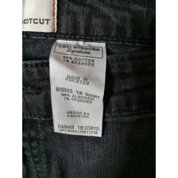 LEVI STRAUSS Jeans Womens 18 SHORT BLACK Faded MID RISE BOOTCUT  Preowned Denim - Picture 9 of 14